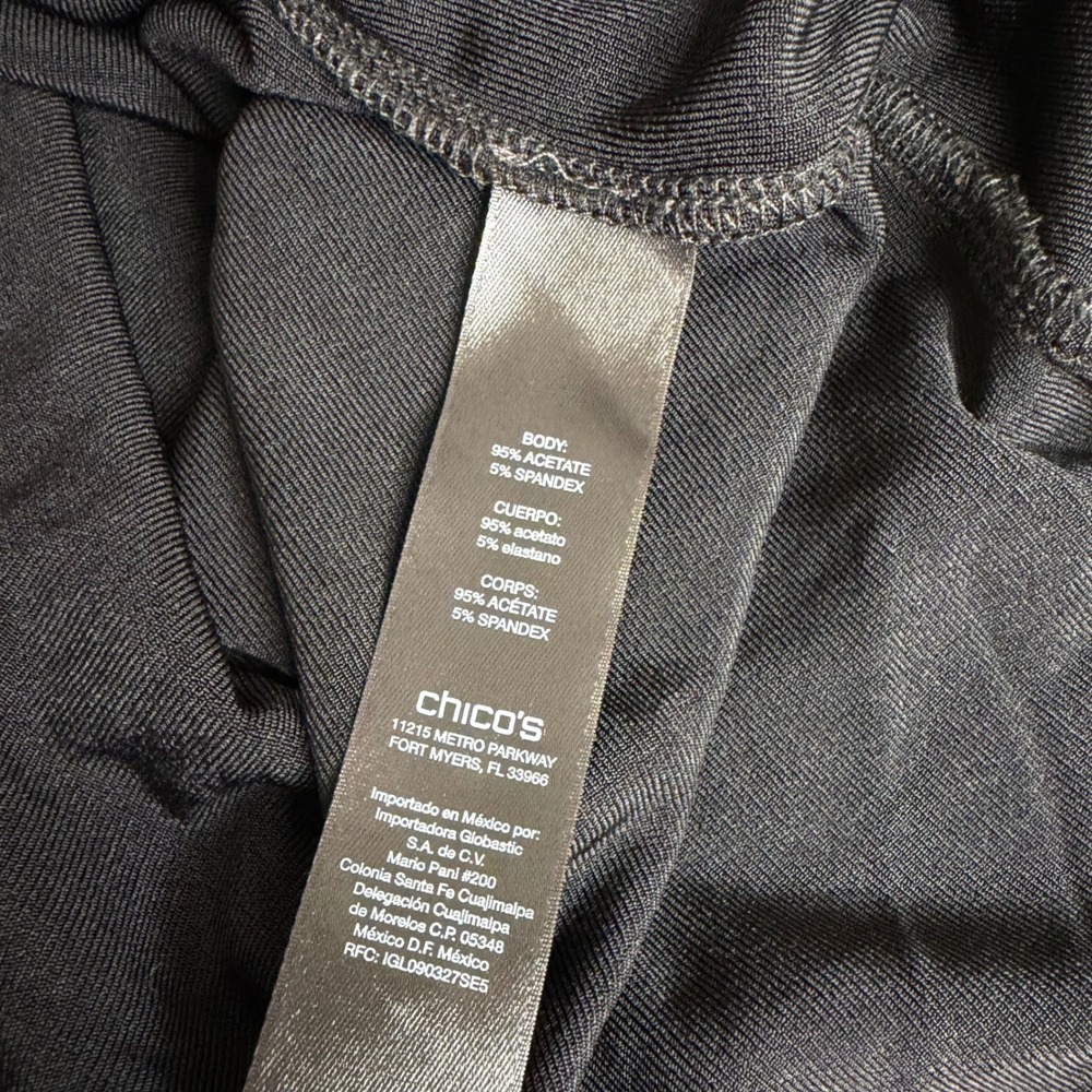 Chicos Travelers Size 3 XL 16‎ Black Cowl Neck 3/4 Sleeve Shirt Top - Picture 8 of 10